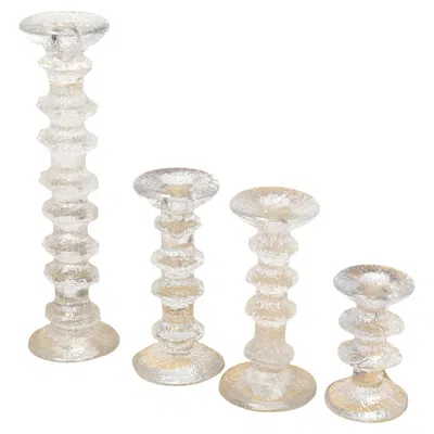 Pre-owned Iittala Set 4 Timo Sarpaneva Festivo Candlesticks  Finland Scandinavian Modern In Sand