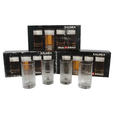 Pre-owned Iittala Set Of 12 Timo Sarpaneva For  Finland "kalinka" 13.5oz Highball Glasses In Black