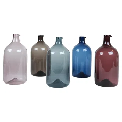 Pre-owned Iittala Set Of Five Colourful Timo Sarpaneva Bird Bottles For  1950s In Transparent