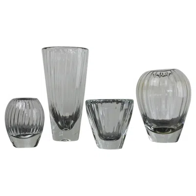 Pre-owned Iittala Set Of Four Blown Art Glass Vases By , Finland, 1959 In Transparent