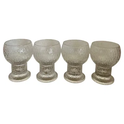 Pre-owned Iittala Set Of Four "kekkerit" Goblets By Timo Sarpeneva For  Of Finland In Gray