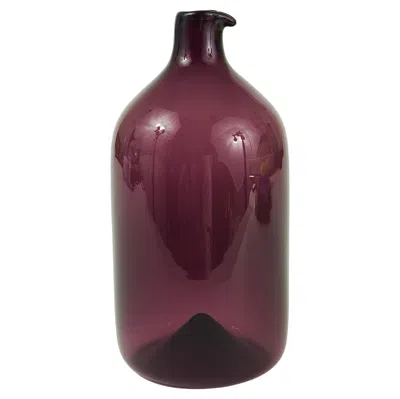 Pre-owned Iittala Signed Purple Timo Sarpaneva Pullo Bird Bottle Glass Vase, , Finland