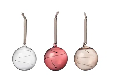 Iittala Sun Ball 80mm Clear-calluna-linen 3set In Multi