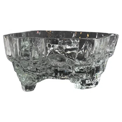 Pre-owned Iittala Tapio Wirkkala Footed Art Glass Bowl For  In Gray