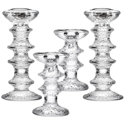 Pre-owned Iittala Timo Sarpaneva,  Finland Four Candlesticks In Gray