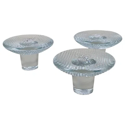 Pre-owned Iittala Torben Jorgensen For Holmegaard, Set Of 3 Candle Holders, C. 1970 In Gray
