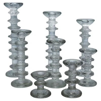 Pre-owned Iittala Vintage Festivo Candle Sticks By Timo Sarpaneva For  In Gray