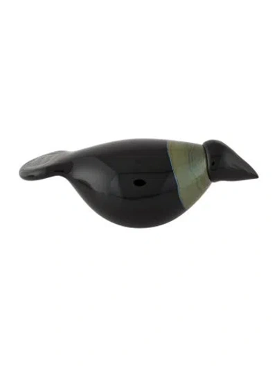 Pre-owned Iittala X Oiva Toikka Glass Bird Figurine In Black