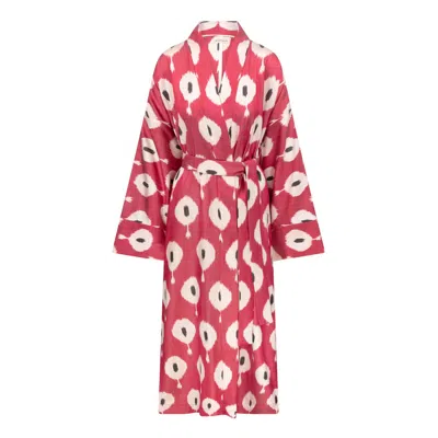 Ikatique Women's Red Silk Ikat Abaya