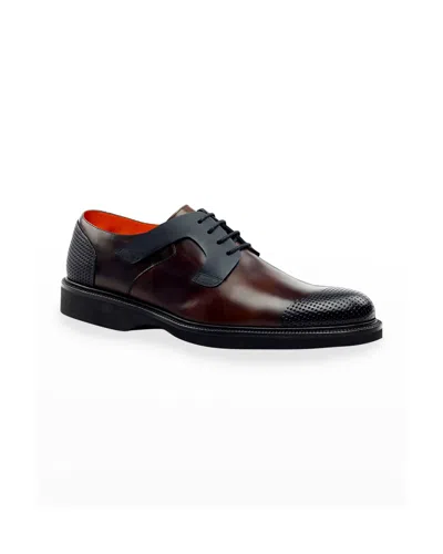 Ike Behar Men's Nova Bold Design Perforated Derby Shoes In Black, Burgundy