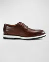 Ike Behar Structure Plain Toe Derby In Tan