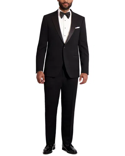 Ike Behar Slim Fit Wool-blend Tuxedo In Black