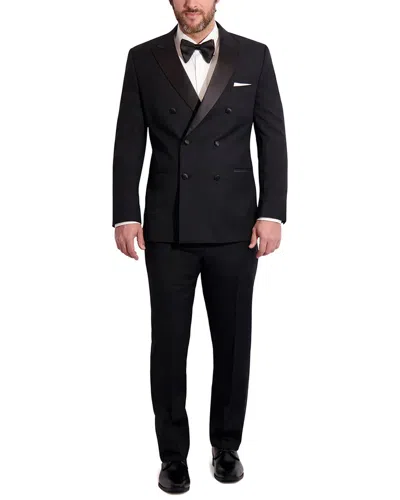 Ike Behar Slim Fit Wool-blend Tuxedo In Black