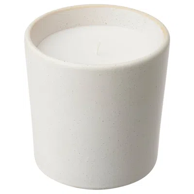 Ikea Adlad Scented Candle In Ceramic Jar, Scandinavian Woods/white, 50 Hr