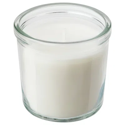 Ikea Adlad Scented Candle In Glass, Scandinavian Woods/white, 20 Hr