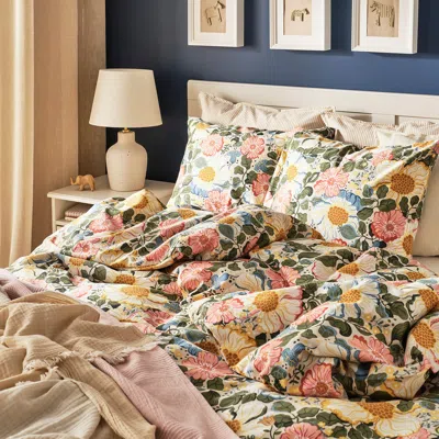 Ikea Arenbok Duvet Cover And Pillowcase(s), Beige/floral Pattern, Twin In Multi