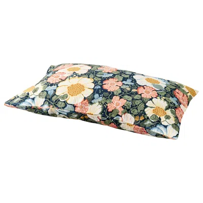 Ikea Arenbok Pillowcase, Dark Blue/floral Pattern, King In Multi
