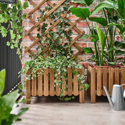 Ikea Askholmen Flower Box With Trellis, Outdoor, Dark Brown
