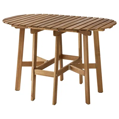 Ikea Askholmen Gateleg Table, Outdoor, Dark Brown, Min. Length: 14 5/8 "