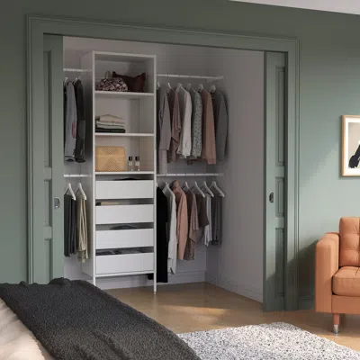 Ikea Aurdal Wardrobe Combination, White, 68 1/2-94 1/2x15 3/4x87 "