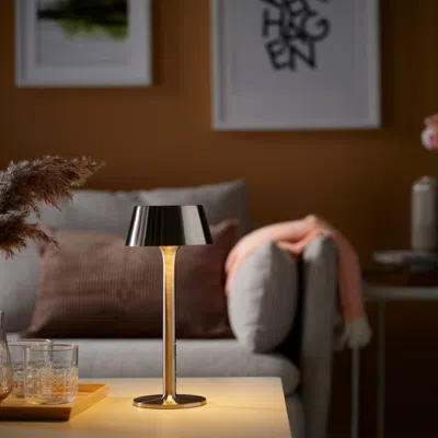 Ikea Avhåll Led Portable Lamp, Battery Operated Dimmable/nickel Plated Outdoor, 11 ½ "