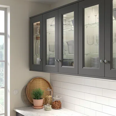 Ikea Axstad Glass Door, Dark Gray, 18x30 "