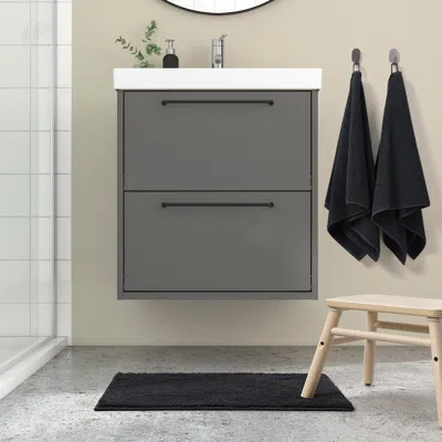 Ikea Backmåra Bath Mat, Black, 16x24 "