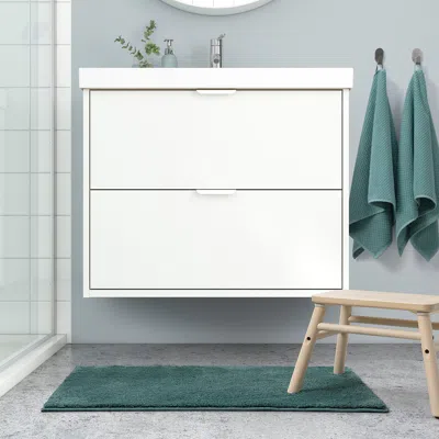 Ikea Backmåra Bath Mat, Turquoise, 20x31 " In Green