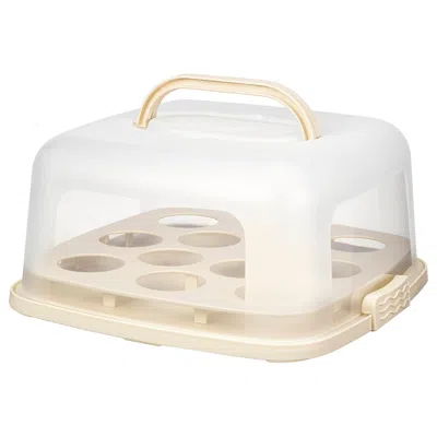 Ikea Baktider Cake Platter With Lid, White, 13x13 "