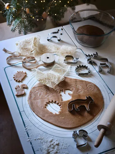 Ikea Baktradition Baking Mat, White/turquoise, 24x18 " In Multi