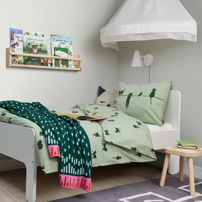 Ikea Barndröm Duvet Cover And Pillowcase(s), Cat Pattern/green, Twin