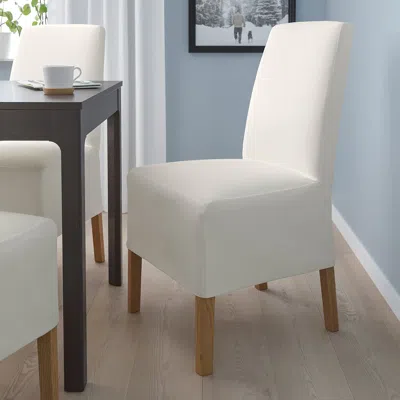 Ikea Bergmund Chair With Medium Long Cover, Oak Effect/inseros White, Tested For: 243 Lb