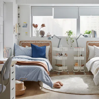 Ikea Bergpalm Comforter Set, Blue/stripe, Twin/twin X-long