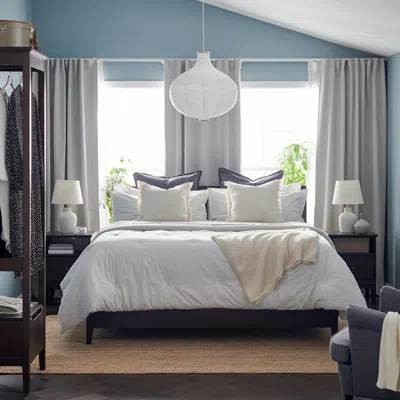 Ikea Bergpalm Comforter Set, Gray/stripe, King