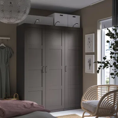 Ikea Bergsbo Door With Hinges, Dark Gray, 19 1/2x76 5/8 "