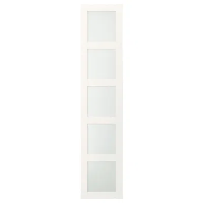 Ikea Bergsbo Door With Hinges, Frosted Glass/white, 19 1/2x90 3/8 "