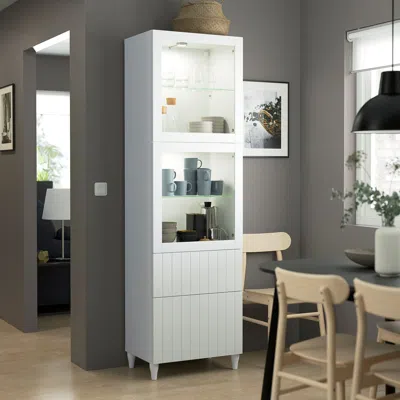 Ikea Bestå Storage Combination W/glass Doors, White/sutterviken/kabbarp White Clear Glass, 23 5/8x16 1/2x