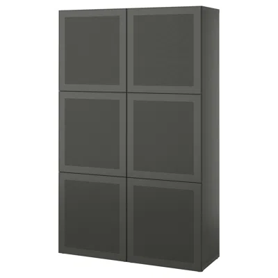 Ikea Bestå Storage Combination With Doors, Dark Gray/mörtviken Dark Gray, 47 1/4x16 1/2x76 " In Black