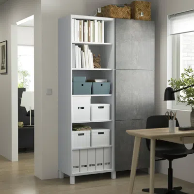 Ikea Bestå Storage Combination With Doors, White/kallviken/stubbarp Concrete Effect, 47 1/4x16 1/2x79 1/2