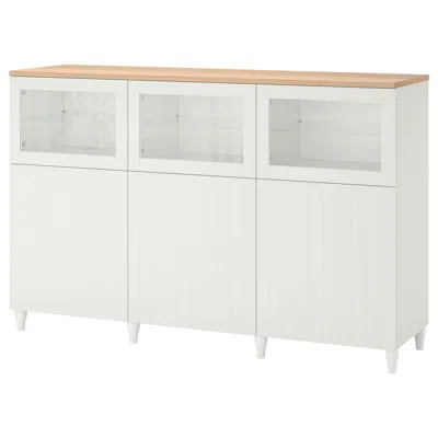 Ikea Bestå Storage Combination With Doors, White/sutterviken/kabbarp White Clear Glass, 70 7/8x16 1/2x44 