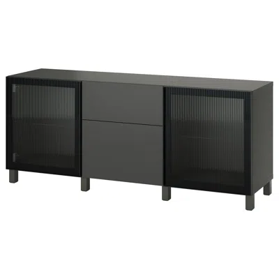 Ikea Bestå Storage Combination With Drawers, Dark Gray Lappviken/stubbarp/fällsvik Anthracite, 70 7/8x16 