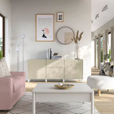 Ikea Bestå Storage Combination With Drawers, Krukmakare Beige/stubbarp White, 70 7/8x16 1/2x29 1/8 "