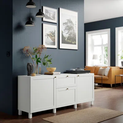 Ikea Bestå Storage Combination With Drawers, White/hanviken/stubbarp White, 70 7/8x16 1/2x29 1/8 "