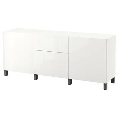 Ikea Bestå Storage Combination With Drawers, White/selsviken/stubbarp Dark Gray, 70 7/8x16 1/2x29 1/8 "