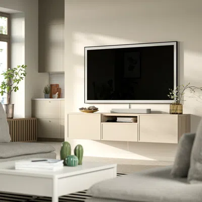 Ikea Bestå Tv Bench, White Stained Oak Effect/krukmakare Beige, 70 7/8x16 1/2x15 3/8 "