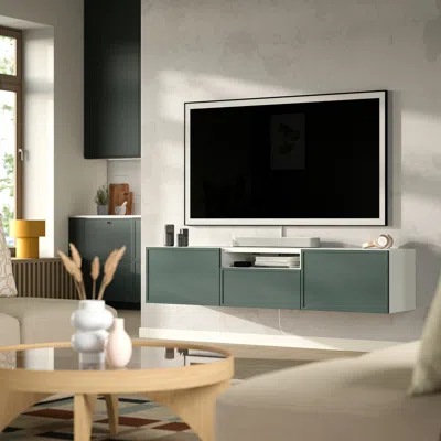 Ikea Bestå Tv Bench, White/krukmakare Dark Gray-green, 70 7/8x16 1/2x15 3/8 "