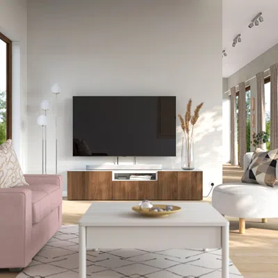 Ikea Bestå Tv Bench, White/lappviken Walnut Effect, 70 7/8x16 1/2x15 3/8 "