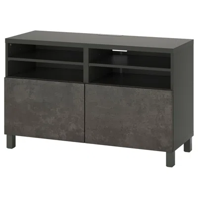 Ikea Bestå Tv Bench With Doors, Dark Gray/kallviken/stubbarp Dark Gray, 47 1/4x16 1/2x29 1/8 "