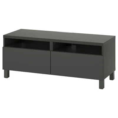 Ikea Bestå Tv Bench With Drawers, Dark Gray/lappviken/stubbarp Dark Gray, 47 1/4x16 1/2x18 7/8 "