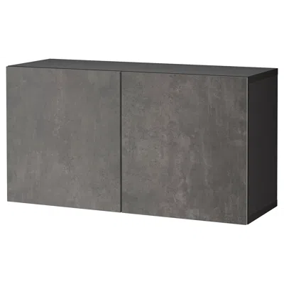 Ikea Bestå Wall-mounted Cabinet Combination, Black-brown Kallviken/dark Gray Concrete Effect, 47 1/4x16 1